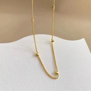 Gold Curved heart Necklace